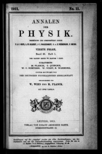 Titelseite Annalen der Physik