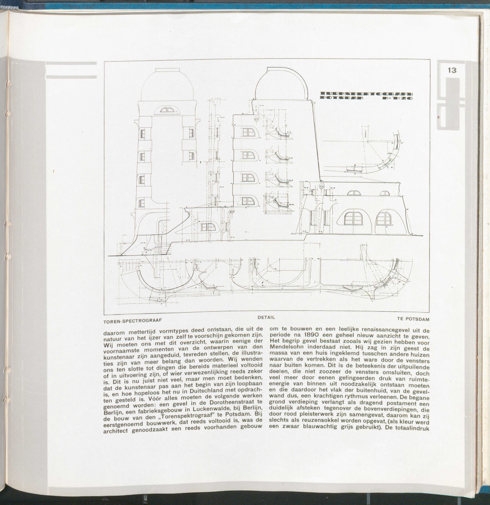 Seite aus Wendingen mit Ansichten des Einsteinturms